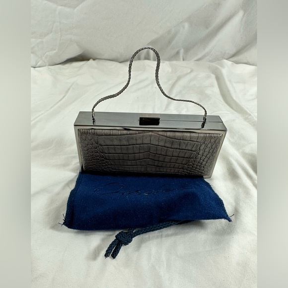 Genuine vintage structured CAROLEE grey brown  shoulder bag purse and clutch - Picture 4 of 12